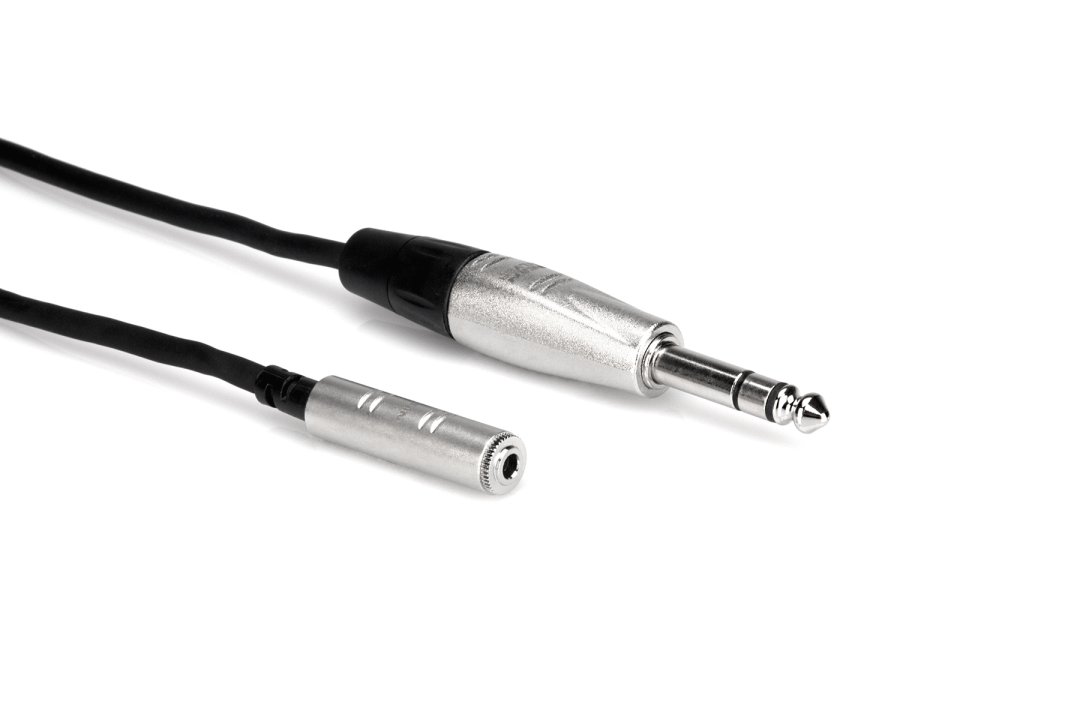 Hosa HXMS-010 Pro Headphone Adaptor Cable REAN 3.5mm TRS to 1/4" TRS.
