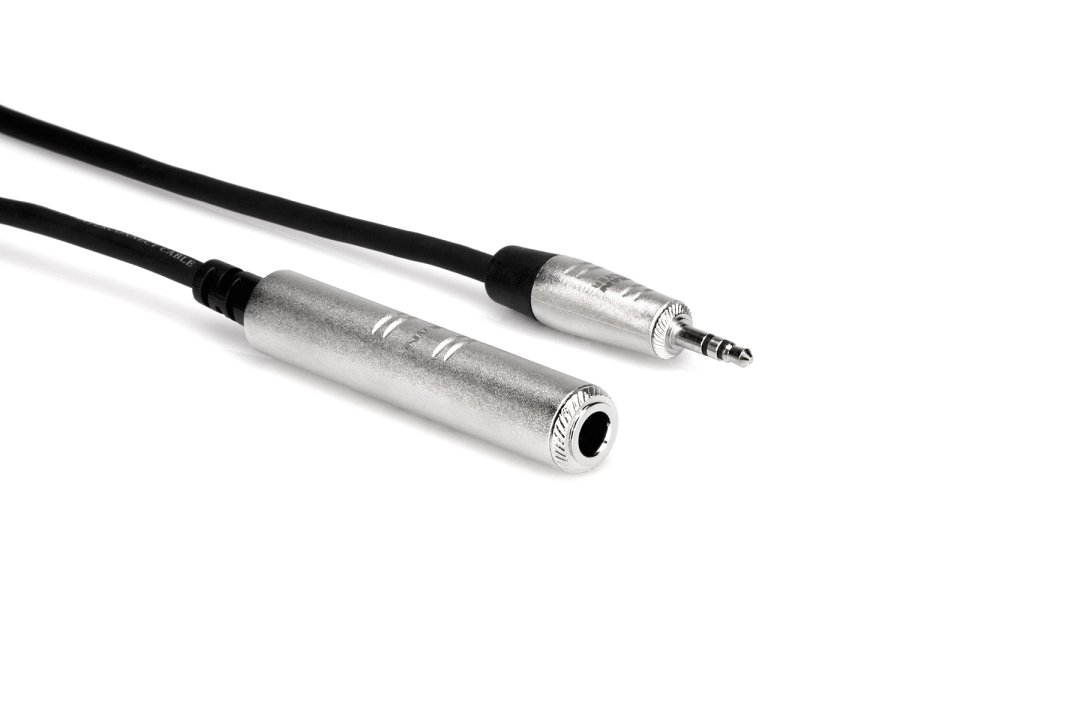 Hosa HXSM-025 Pro Headphone Adaptor Cable Rean 1/4" TRS to 3.5mm TRS.