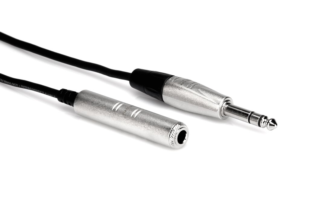 Hosa HXSS-025 Pro Headphone Extension Cable Rean 1/4" TRS to 1/4" TRS.
