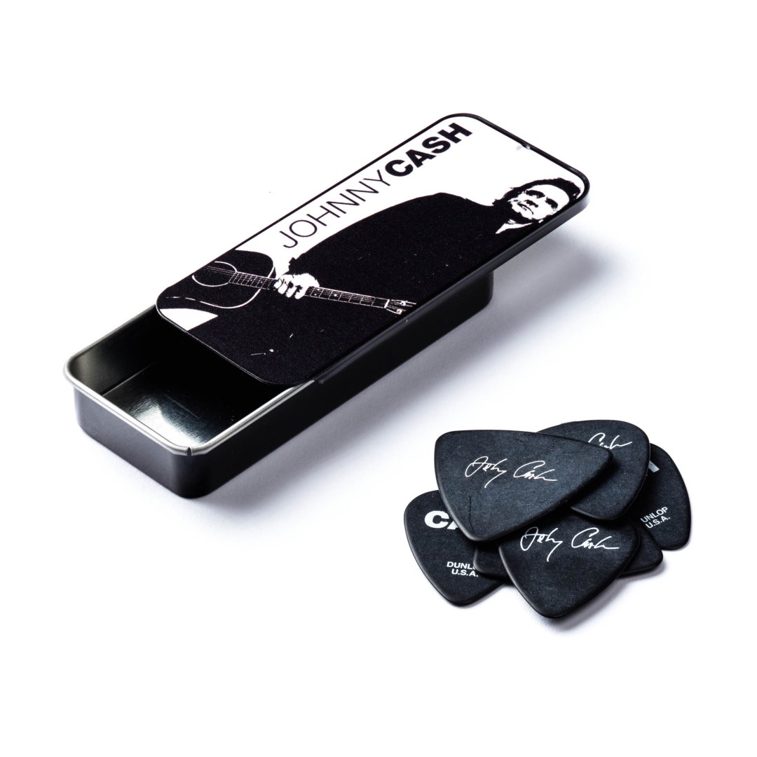 Dunlop JCPT02H Johnny Cash Pick Tin. Legend Artwork