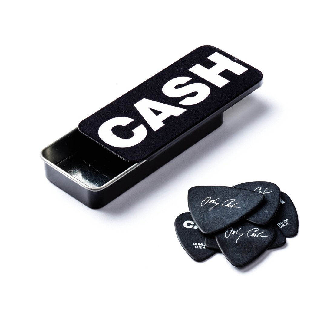 Dunlop JCPT04H Johnny Cash Pick Tin. Bold Artwork