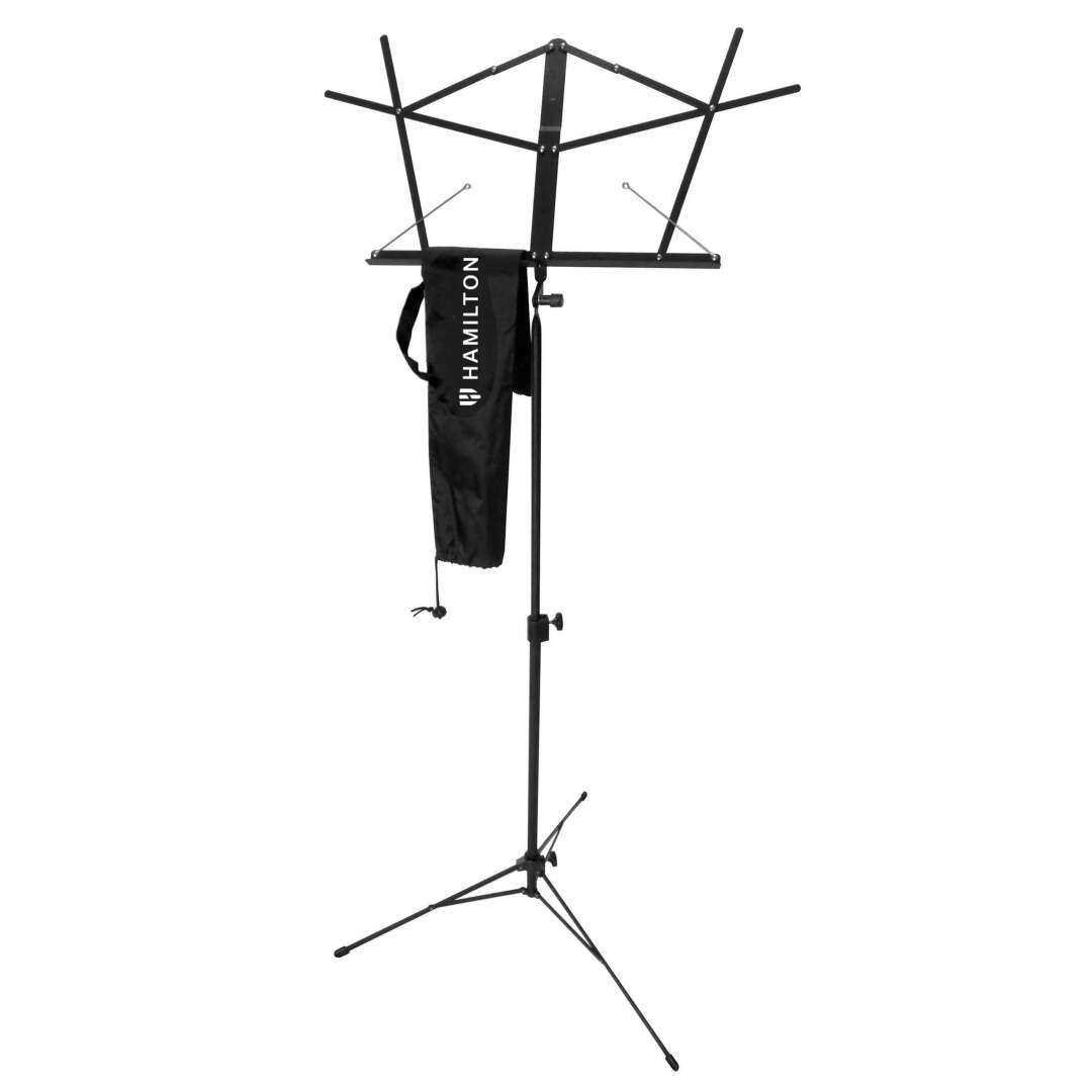 Hamilton Deluxe Black Folding Music Stand with Bag