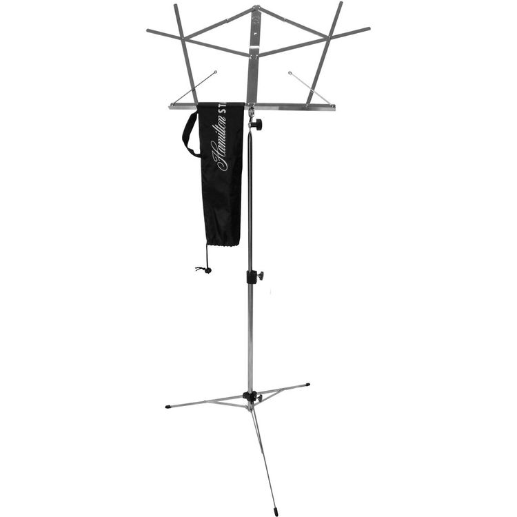 Hamilton Dlx Folding Music Stand w/Bag - Chrome