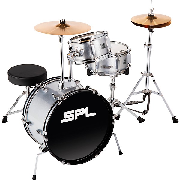Sound Percussion Labs Lil' Kicker 3-Piece Junior Drum Set Metallic Sil