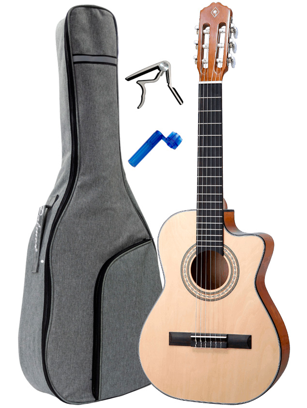 Palmer MARINA Requinto + Value Pack: Capo, String Winder and Gig Bag.