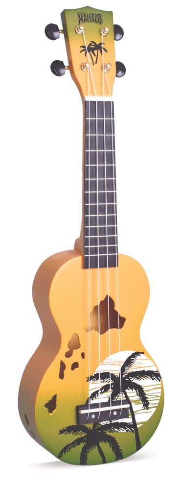 Mahalo MD1-HAGNB Hawaii Soprano Ukulele. Green Burst