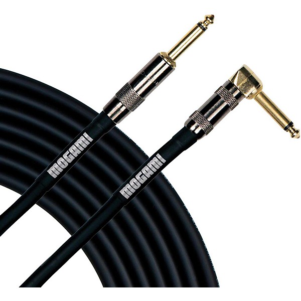 Mogami Platinum Instrument Cable with Right Angle to Straight End Conn