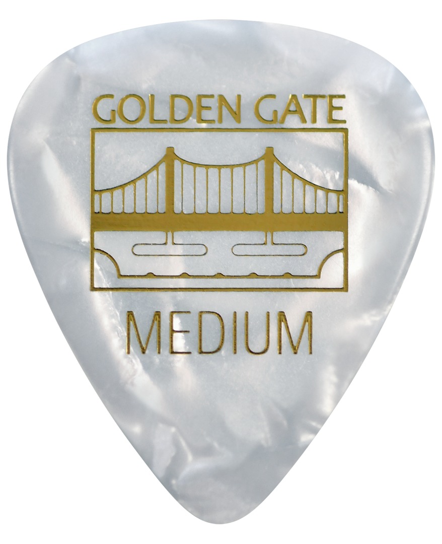 Golden Gate MP-445 Deluxe Flat Pick Sideman Medium Pearloid – Dozen