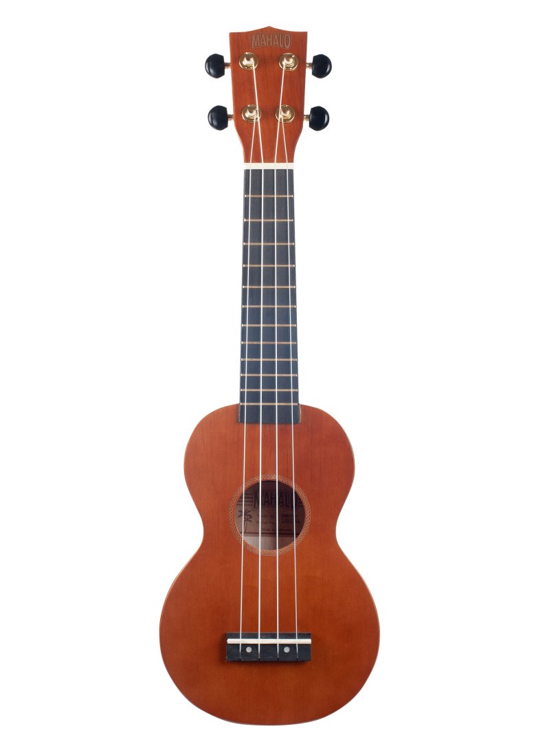 Mahalo MR1-TBR-PK Rainbow Soprano Ukulele Package. Trans Brown