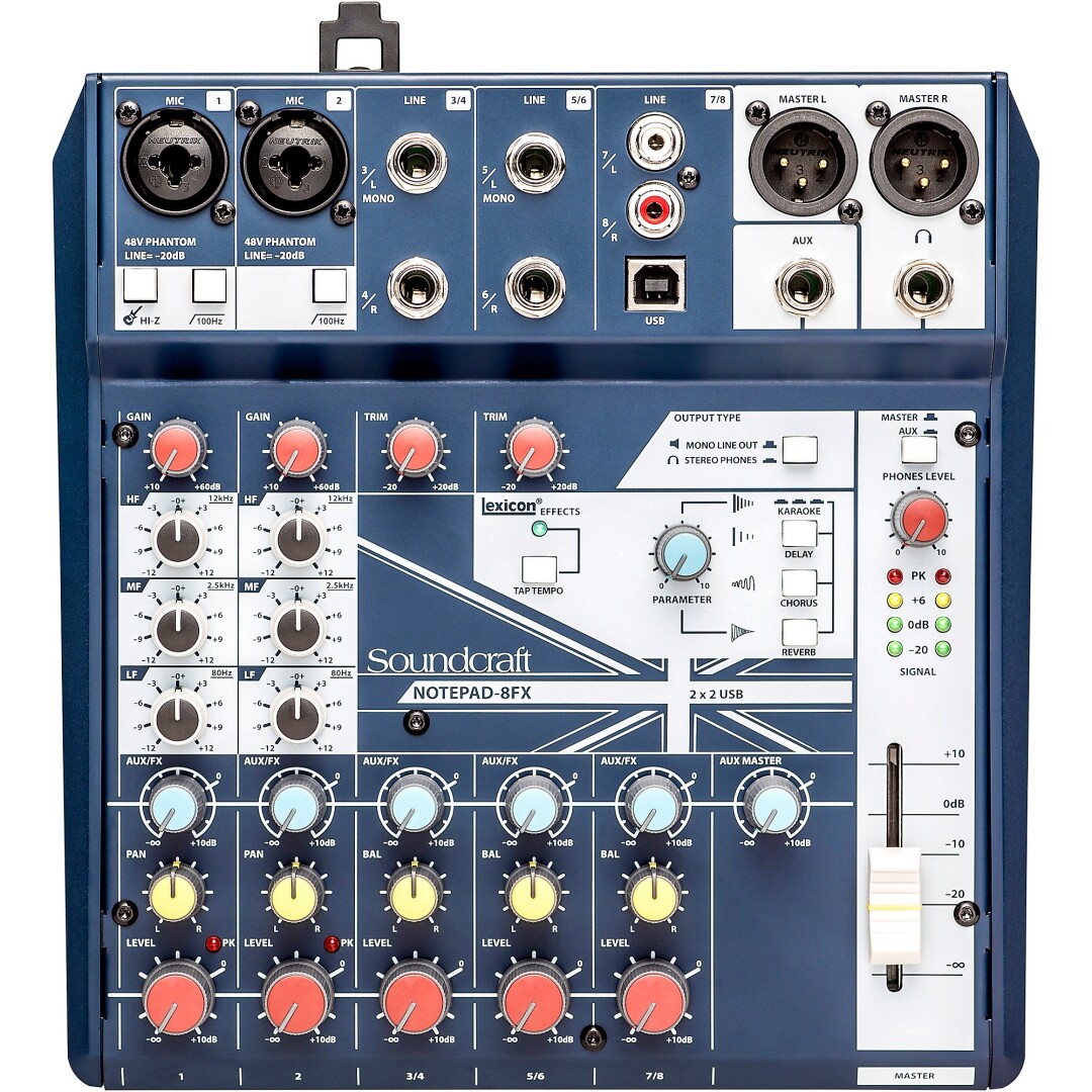 Soundcraft Notepad-8FX Small-Format 8-Channel Analog Mixer With USB I/