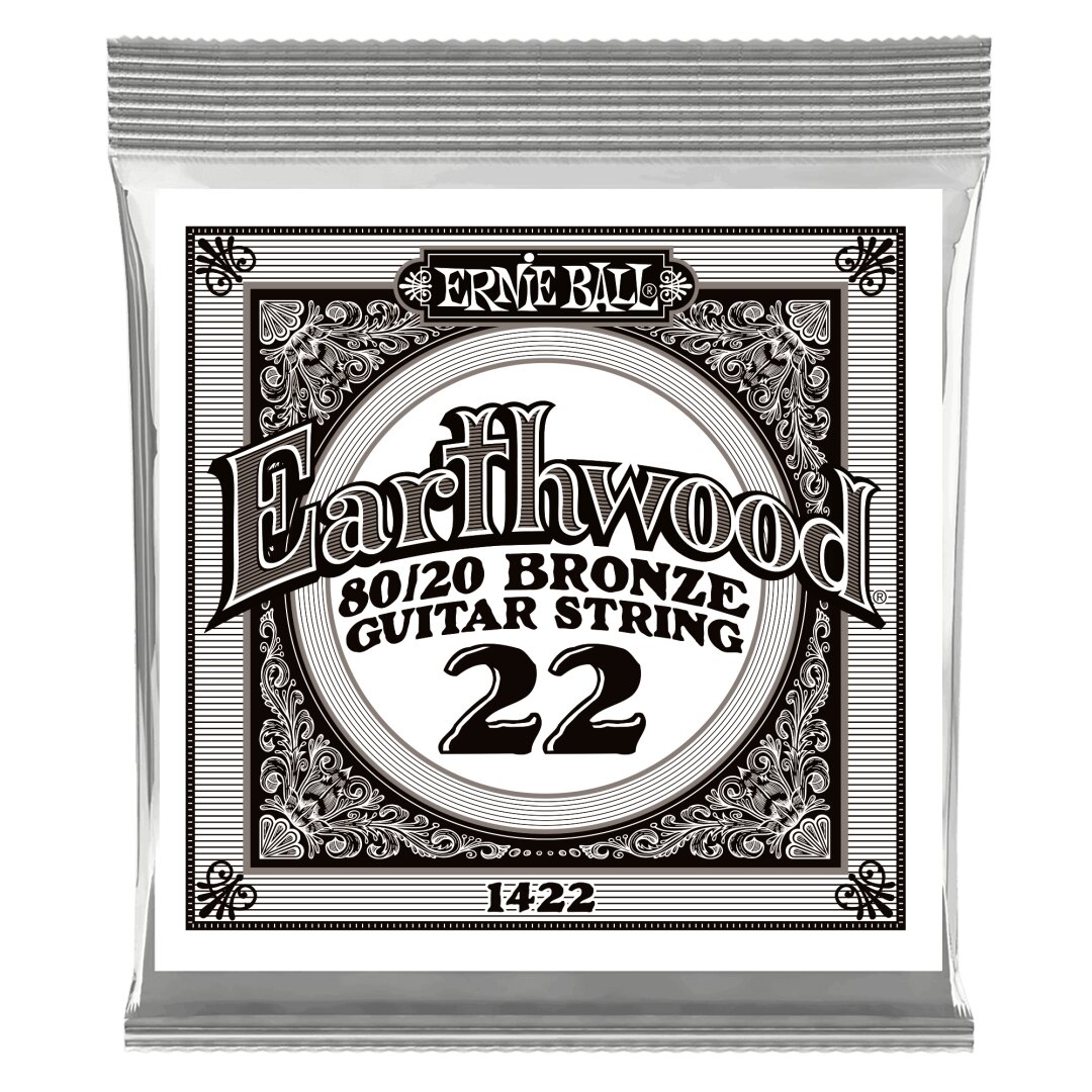Ernie Ball .022 Earthwood 80/20 Bronze Acoustic Guitar Strings 6 Pack