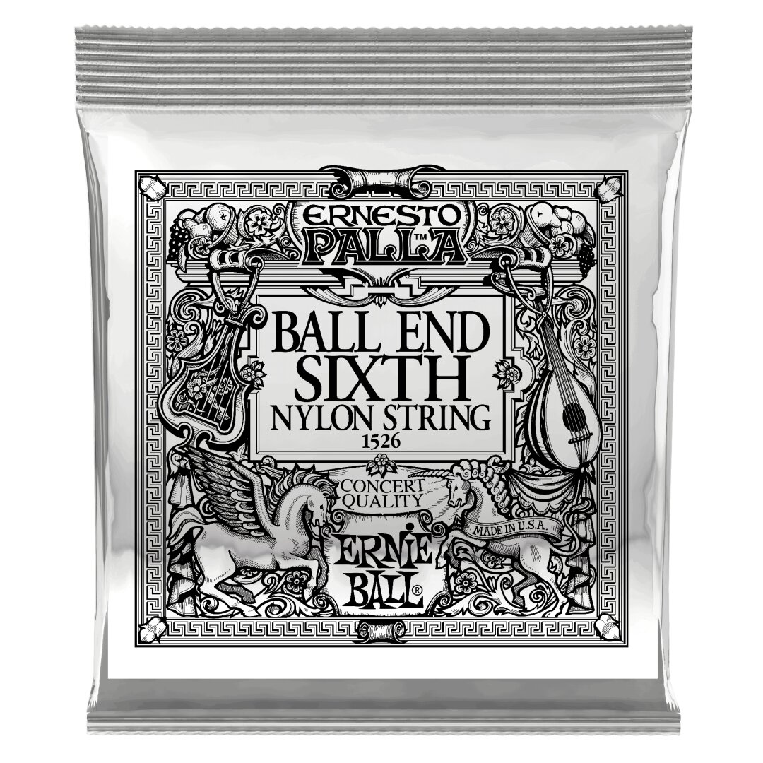 Ernie Ball Gold 6th Ernesto Palla Nylon Ball End Classical Guitar Strings 6 Pack