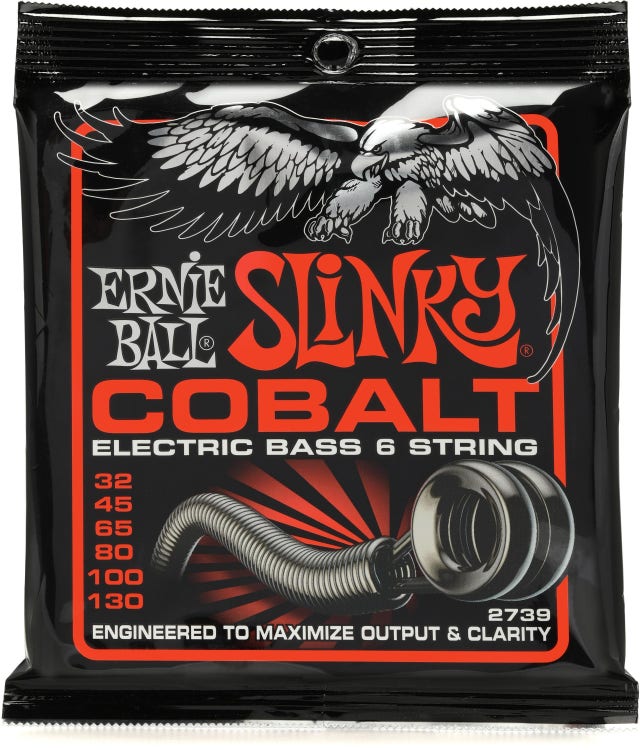 Ernie Ball Slinky Cobalt Electric 6-string Bass Guitar Strings - .032-