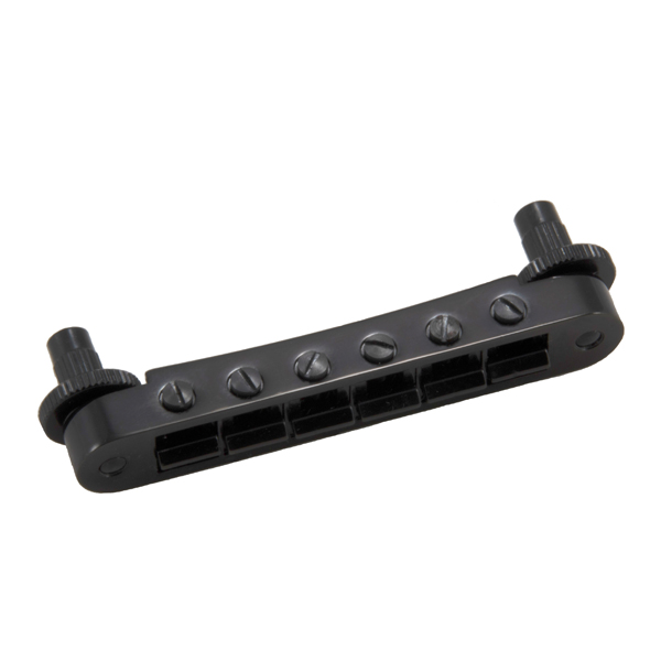 GROVER GROVER TUNE-O-MATIC GUITAR BRIDGE BLACK CHROME (UNNOTCHED)
