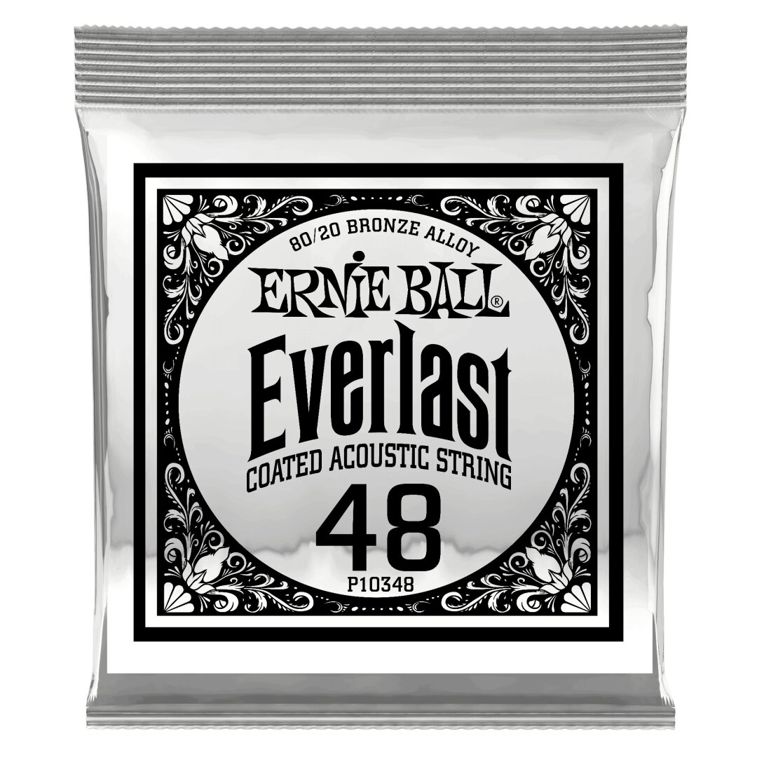 Ernie Ball .048 Everlast Coated 80/20 Bronze Acoustic Guitar Strings 6 Pack