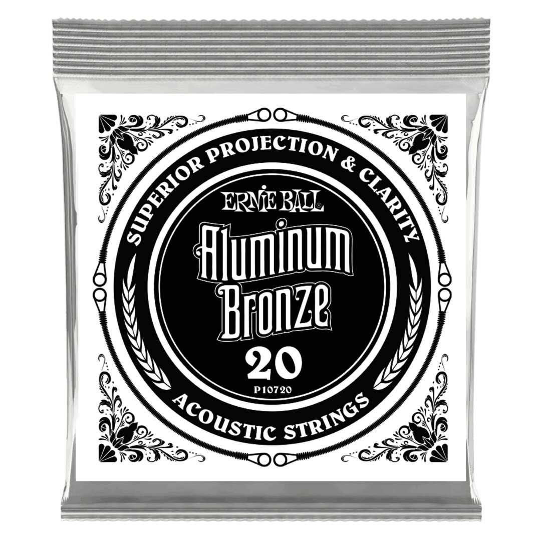 Ernie Ball .020 Aluminum Bronze Wound Acoustic Guitar Strings 6 Pack