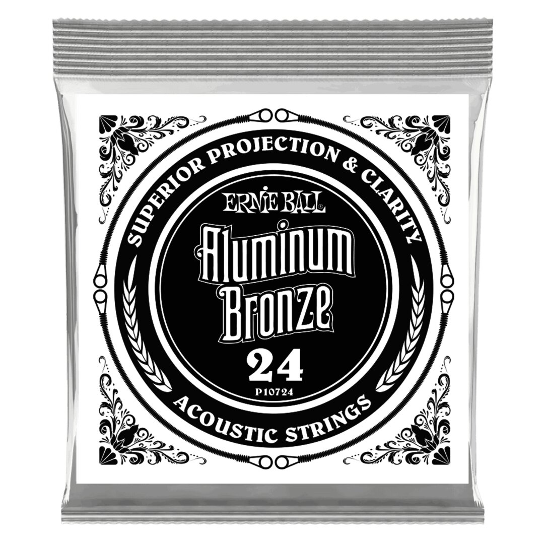 Ernie Ball .024 Aluminum Bronze Wound Acoustic Guitar Strings 6 Pack