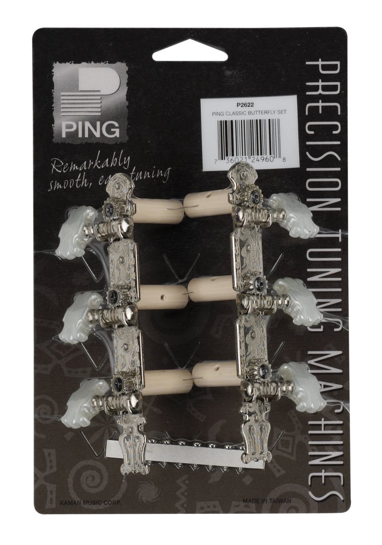 Ping P2622 Nickel Lyra Plate Classic Machine Heads. Butterfly Pearl Bu