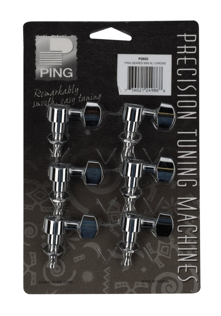 Ping P2652 6-In-Line Screwless Mount Geared Machine Heads. 6-Left Chro