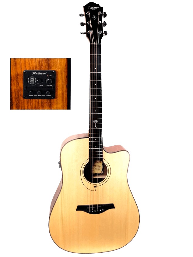 Palmer Dreadnought Cutaway Acoustic-Electric, Spruce Top Natural