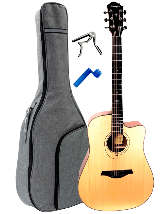 Palmer Dreadnought Cutaway Acoustic-Electric, Spruce Top + Value Pack: