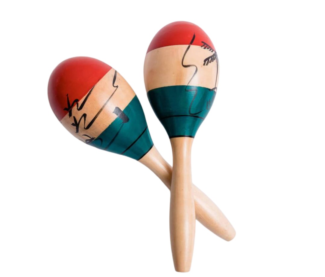 Perfekt Gear Wood Tri Color Maracas 10"