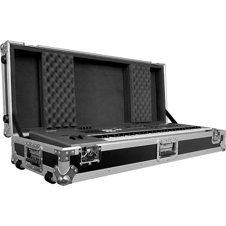 Road Runner Keyboard Flight Case With Casters Black 61 Key