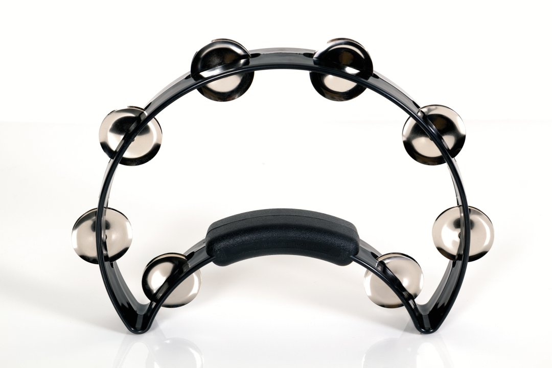 Rhythm Tech RT1210 Solo Tambourine. Black with Single Row Nickel Jingl