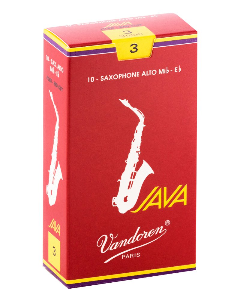 Vandoren SR263R Alto Saxophone Java Red Reeds Strength #3. (Box of 10)