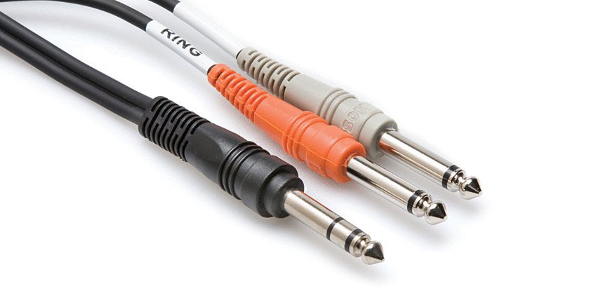 Hosa STP-202 Insert Cable 1/4" TRS to Dual 1/4" TS. 2m