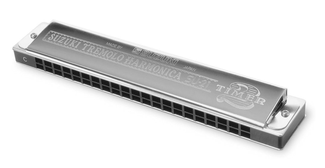 Suzuki SU-21-C 2 Timer Harmonica. Traditional 21 Hole Dual Note Diaton