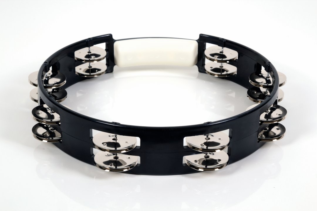 Rhythm Tech TC4010 True Colors Tambourine. Black 10"