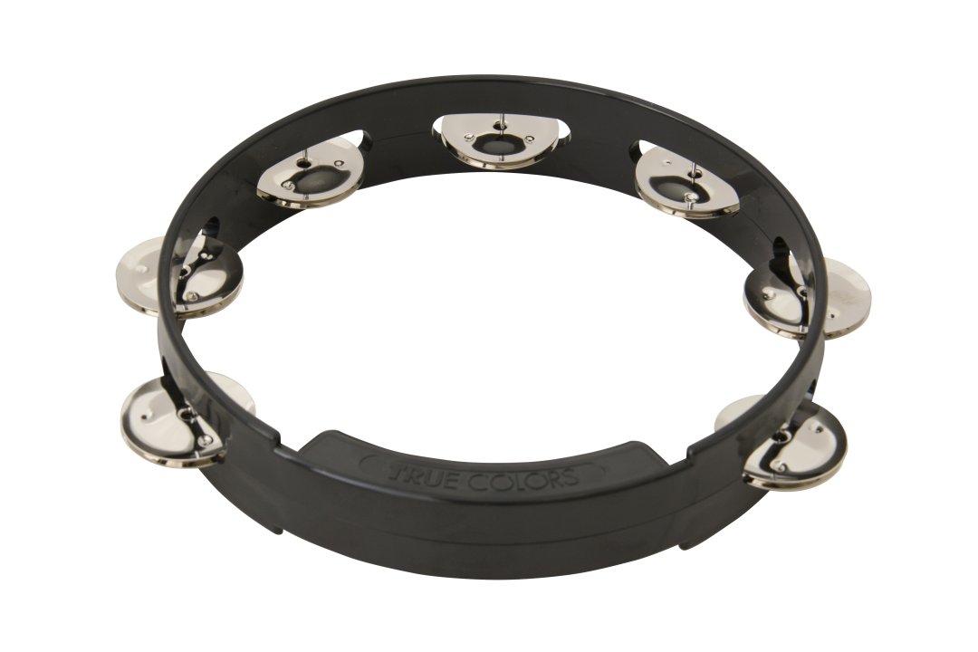 Rhythm Tech TC4018 True Colors Tambourine. Black 8"