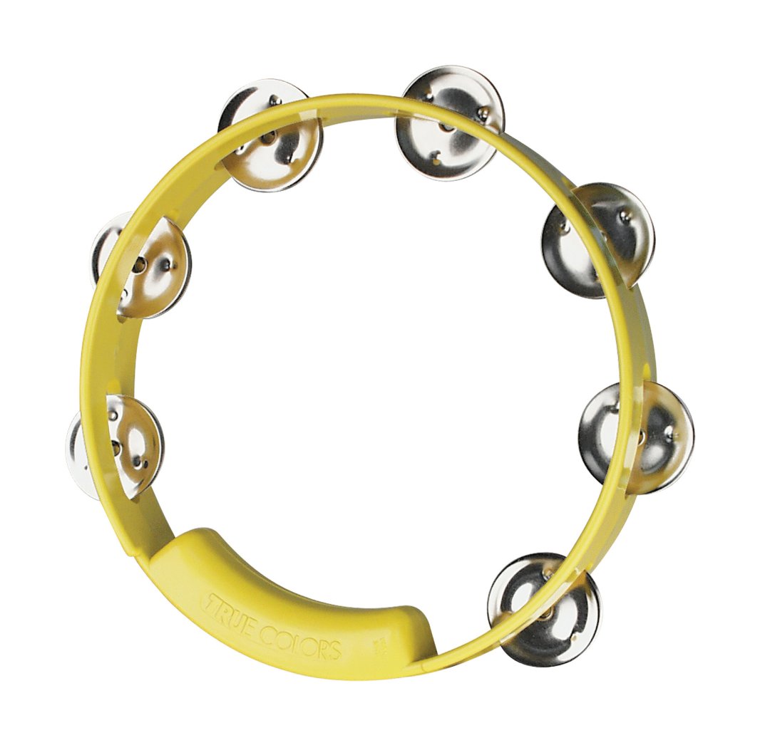 Rhythm Tech TC4058 True Colors Tambourine. Yellow 8"