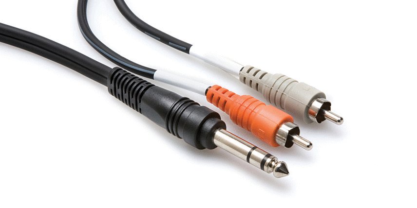 Hosa TRS-202 Insert Cable 1/4" TRS to Dual RCA. 2m