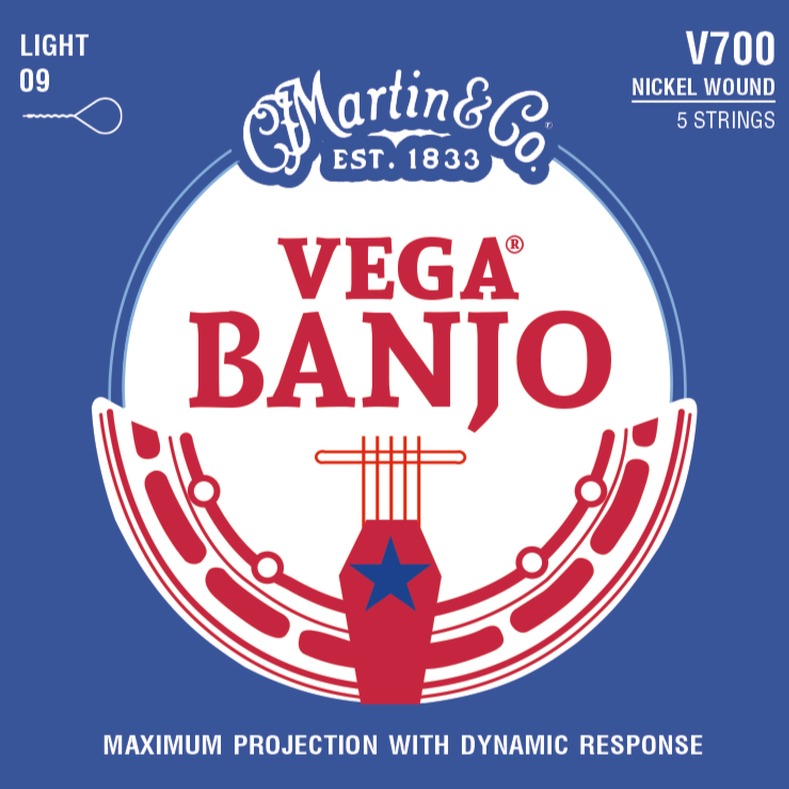 Martin Vega Banjo V700 Nickel Wound 5 Strings Light 09 Standard