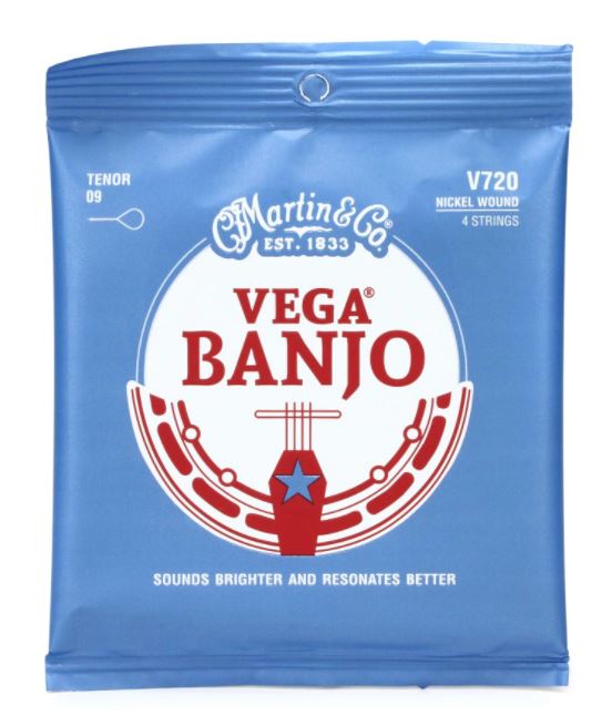 Martin V720 Vega Steel/Nickel Banjo Strings - .009-.030 Tenor 4-string