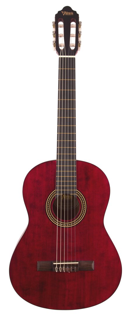 Valencia VC204TWR 200 Series Classical Guitar. Transparent Wine Red
