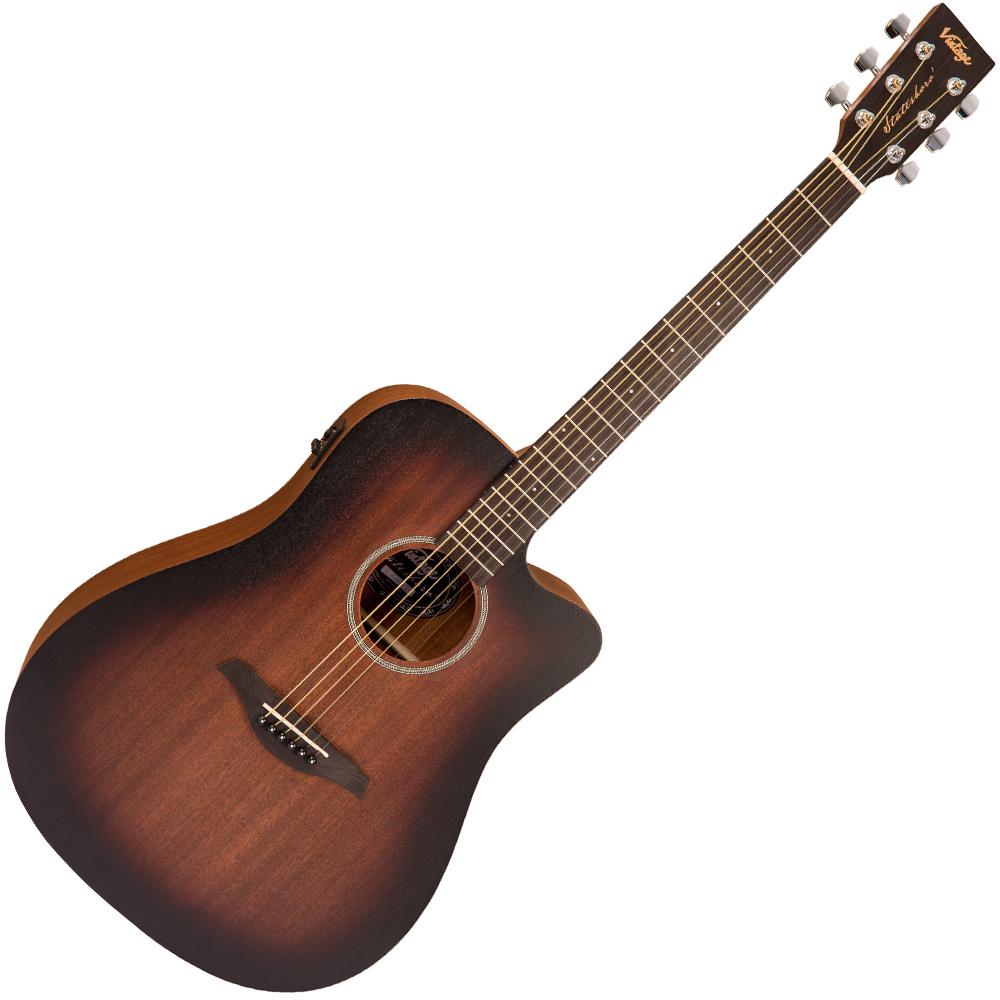 Vintage Statesboro Dreadnought Electro-Acoustic Guitar ~ Whisky Sour
