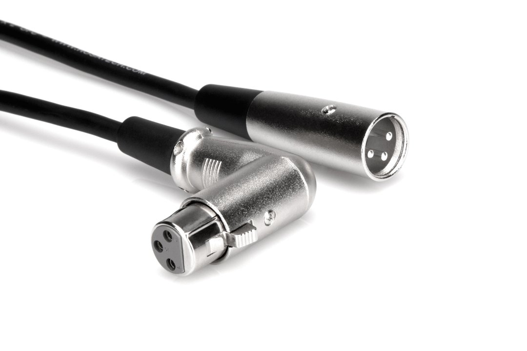 Hosa XFF-105 Balanced Interconnect Straight XLR3M to Right Angle XLR3F
