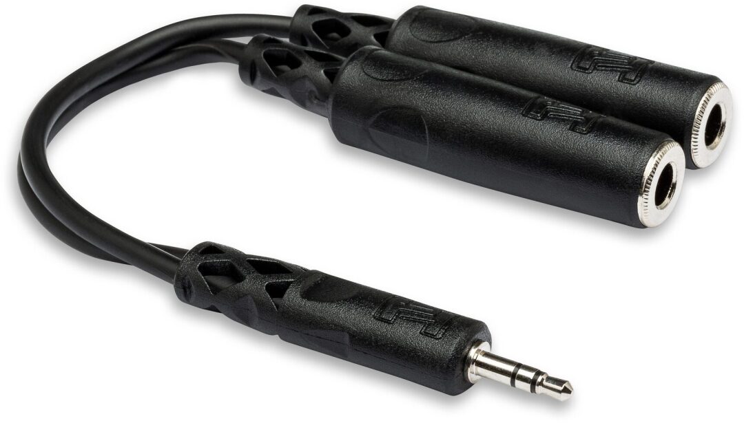 Hosa YMP-233 Y Cable - 3.5mm TRS Male to Dual 1/4 inch TRS Female