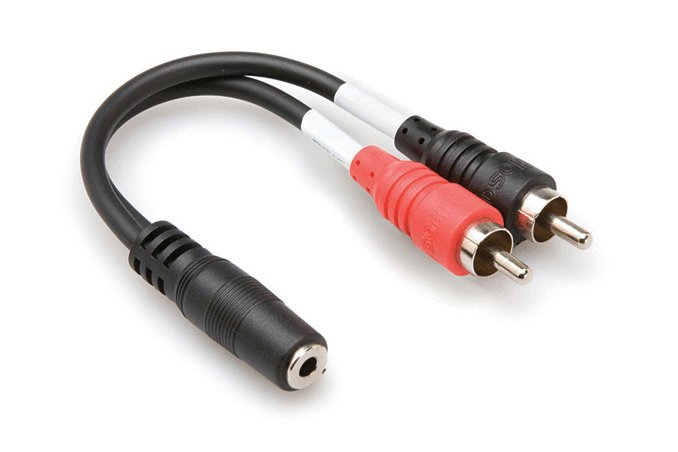 Hosa YMR-197 Stereo Breakout 3.5mm TRSF to Dual RCA