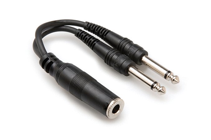 Hosa YPP-106 Y Cable 1/4" TSF to Dual 1/4" TS
