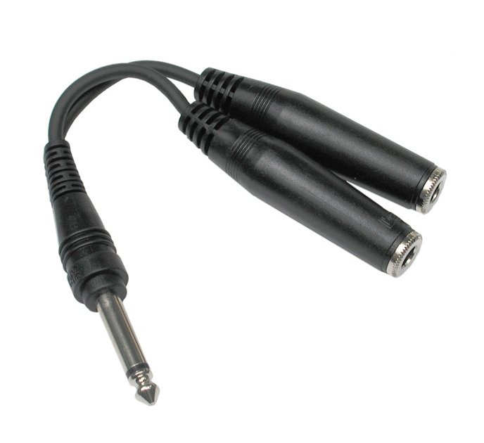 Hosa YPP-111 Y Cable 1/4" TS to Dual 1/4" TSF