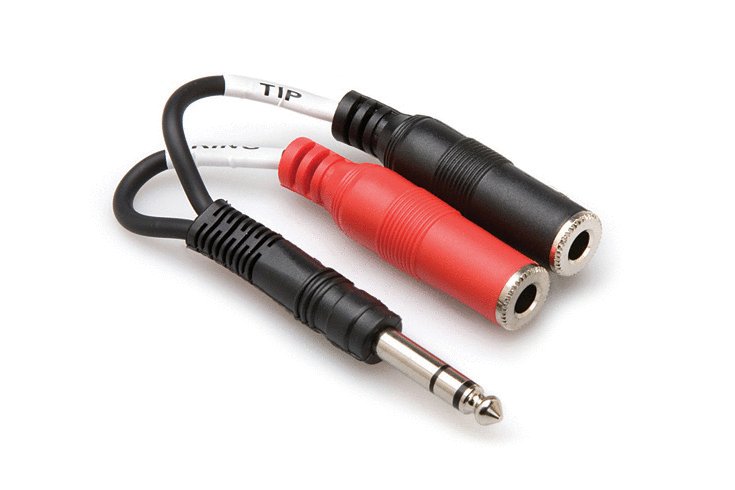 Hosa YPP-117 Stereo Breakout 1/4" TRS to Dual 1/4" TSF