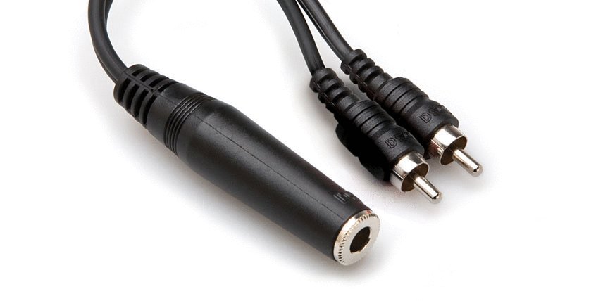 Hosa YPR-131 Y Cable 1/4" TSF to Dual RCA