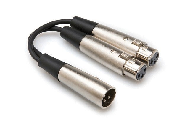 Hosa YXF-119 Y Cable Dual XLR3F to XLR3M. 6"