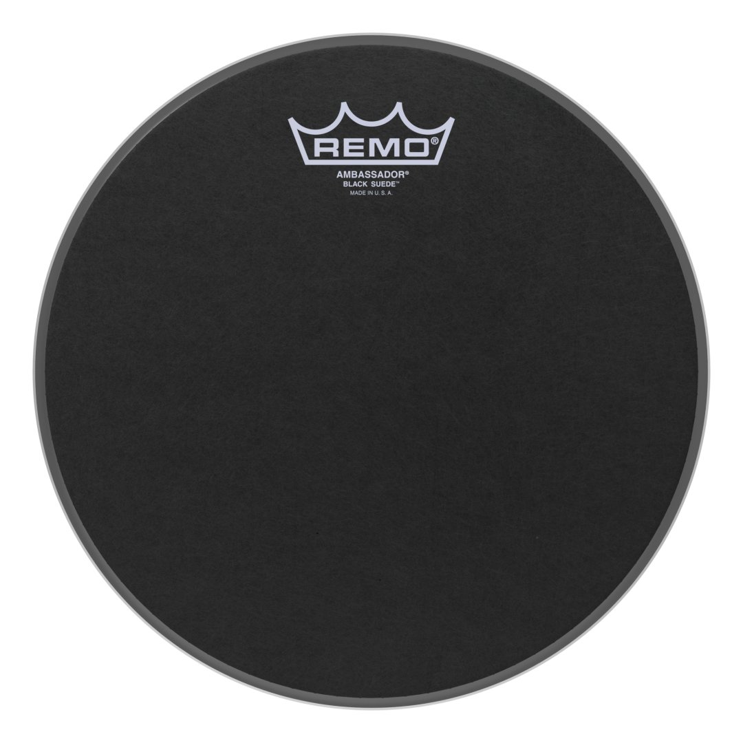 Remo BA-0810-ES Ambassador Black Suede Drumhead. 10"
