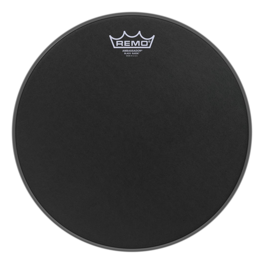 Remo BA-0813-ES Ambassador Black Suede Drumhead. 13"