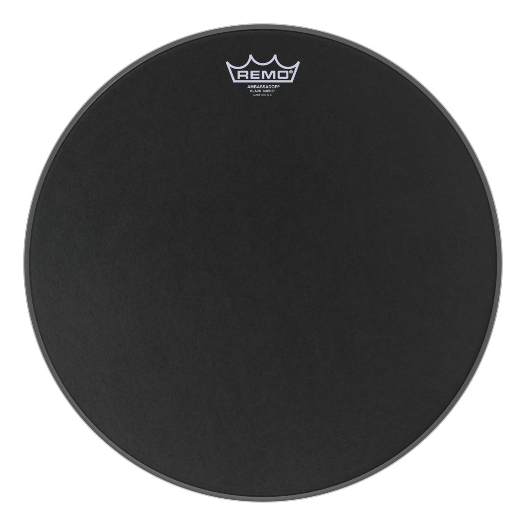 Remo BA-0816-ES Ambassador Black Suede Drumhead. 16"